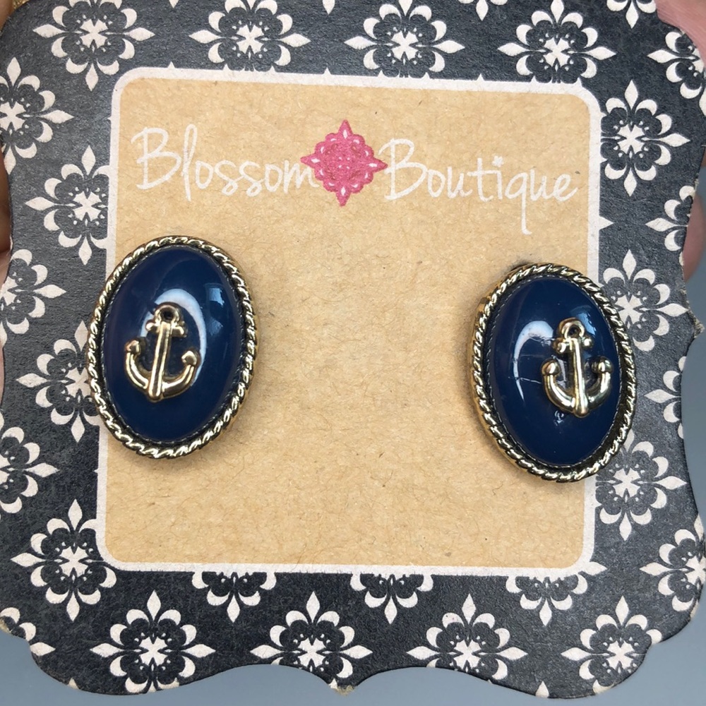 Blue Post back earring.